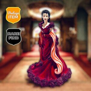 Gone with the Wind Scarlett O'Hara Red Dress Figurine San Francisco Music Box Co